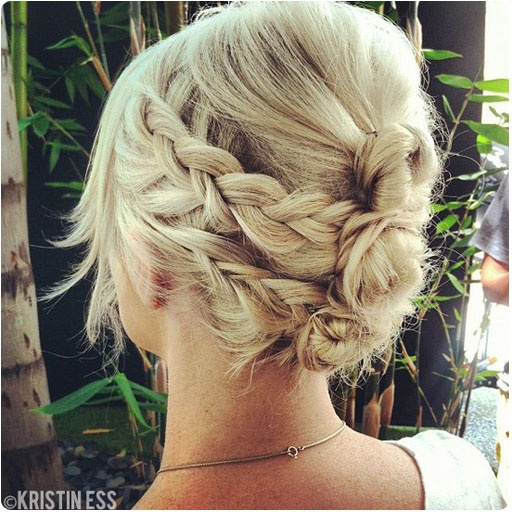 Pretty Braided Updo Hairstyle