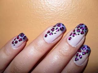 Purple Animal Print Nail Art Design