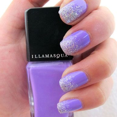 Purple Glitter Nails