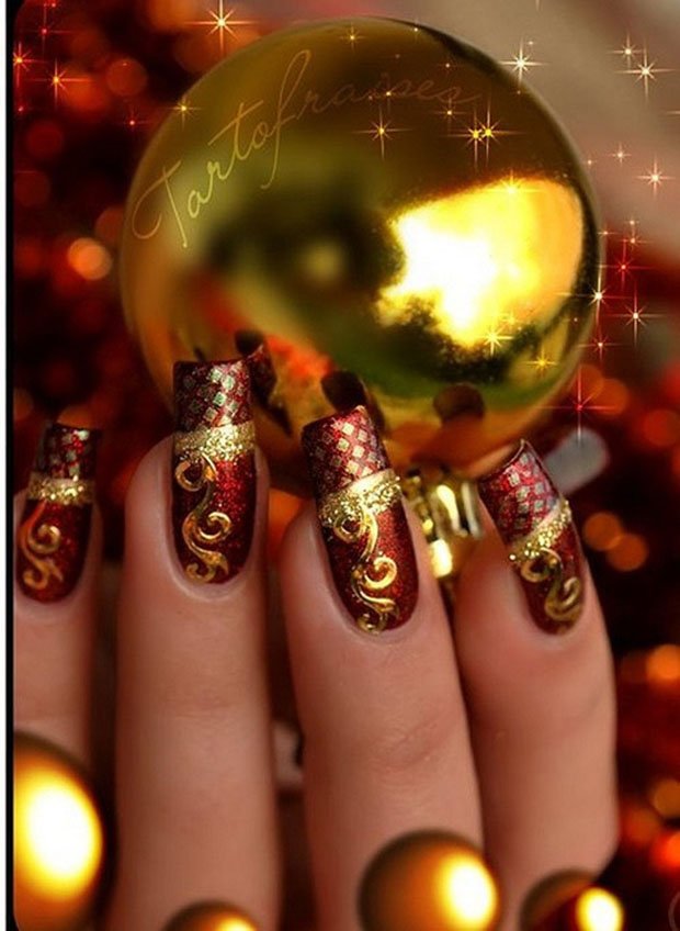 Royal Golden Nails Art Design
