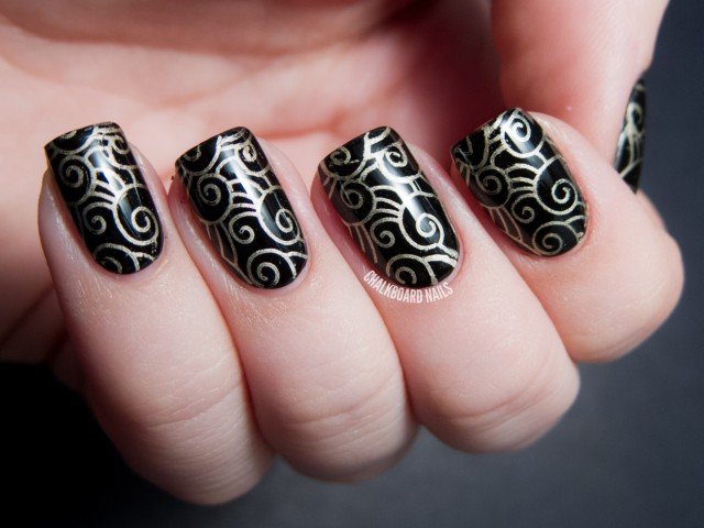 Tribal Golden Nails Art Design