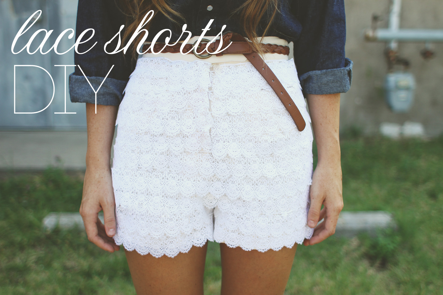 White Lace Shorts