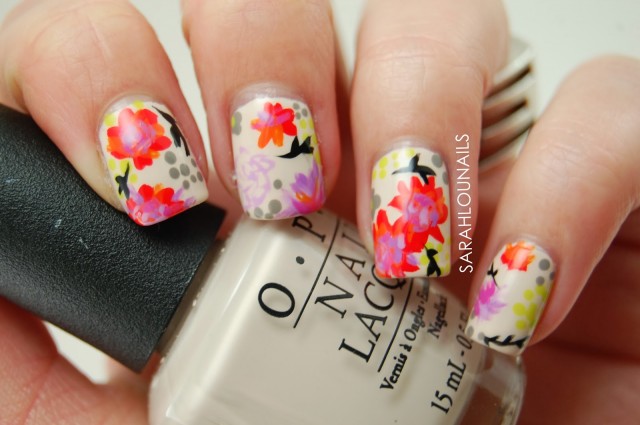 Yellow Floral Nail Design