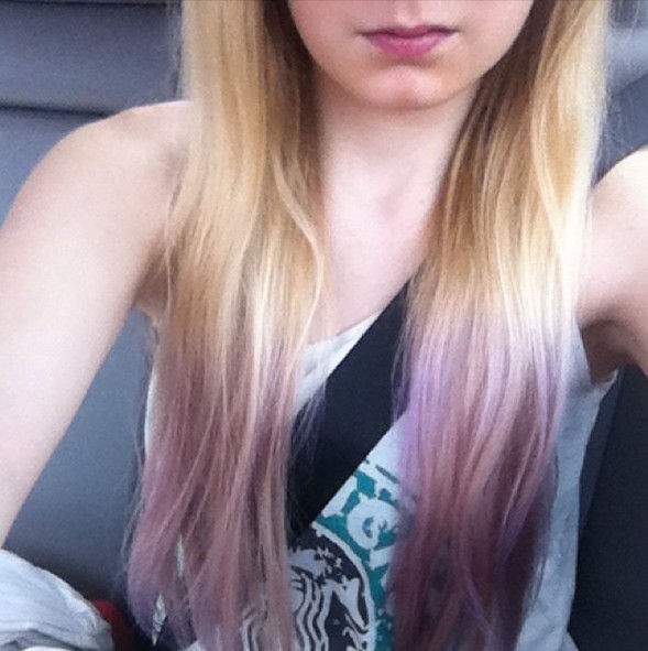 lavender-blonde dip dye for Summer