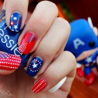 Amazing American Flag Inspired Nail Design