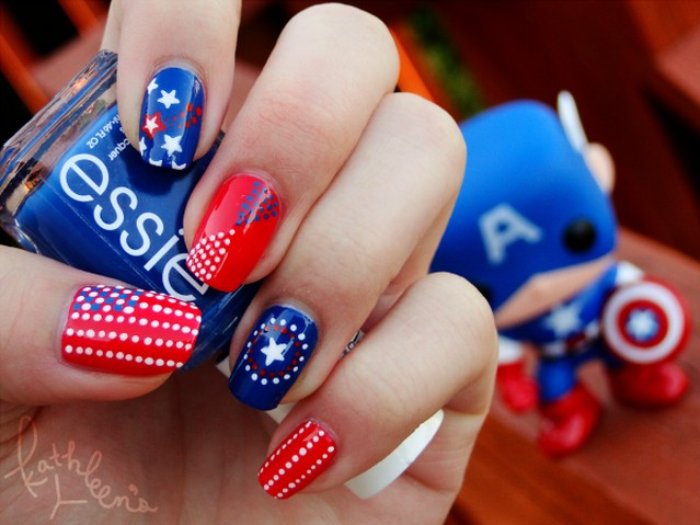 Amazing American Flag Inspired Nail Design