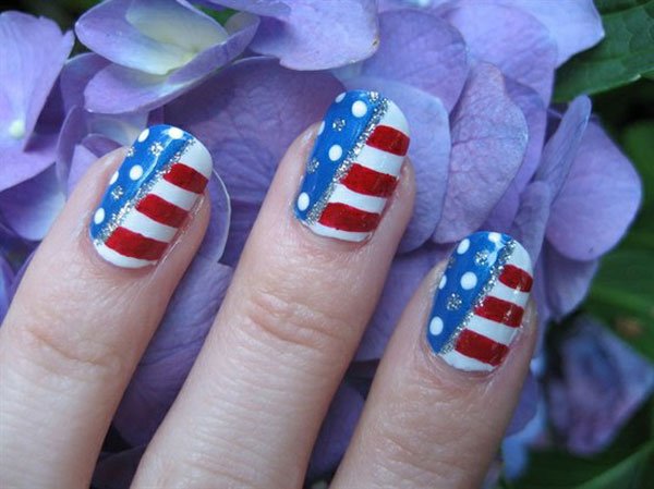 American Flag Inspired Nail Design