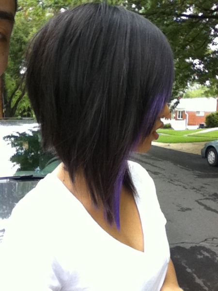 Angular Bob with Purple Highlights