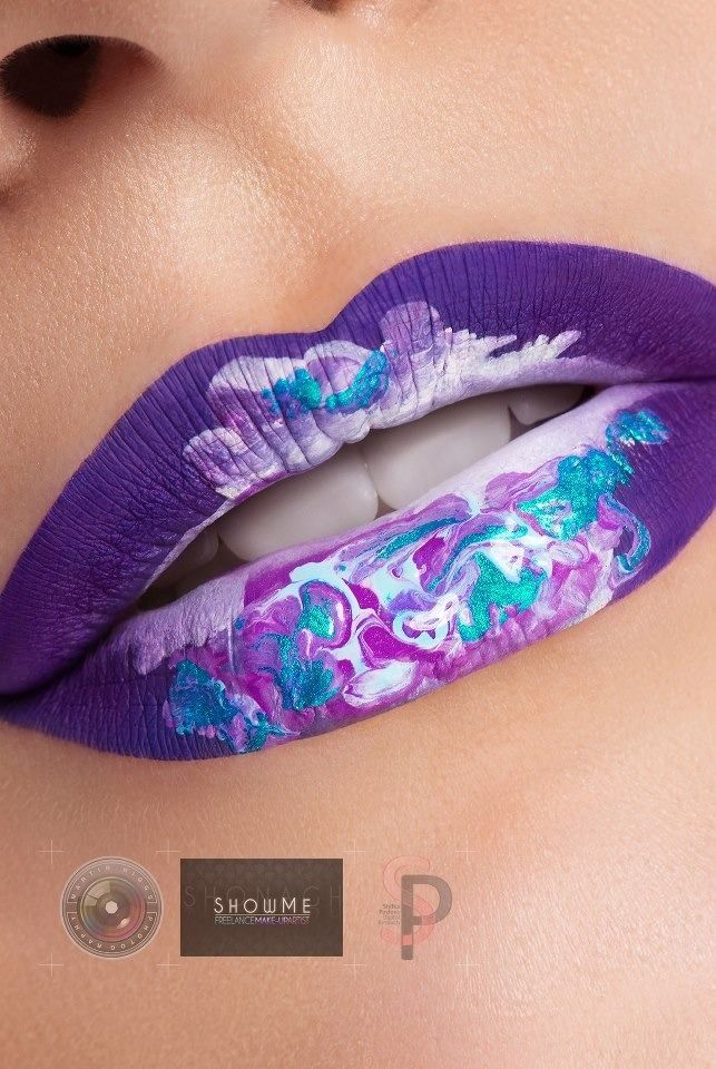 Artistic Purple Lips Makeup