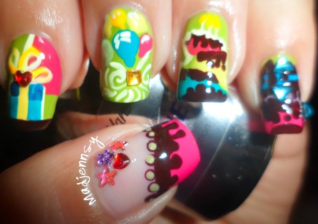 Birthday Party Nail Design