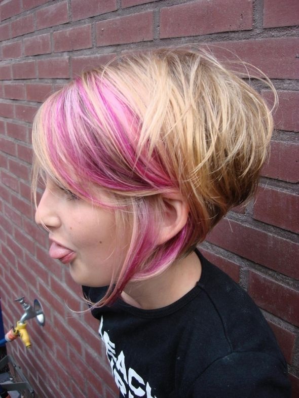 Blonde Bob with Purple Highlights