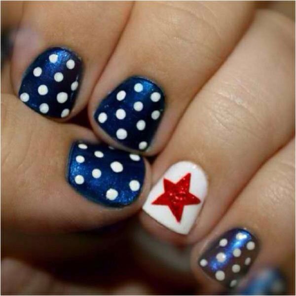 American Flag Inspired Nail Design