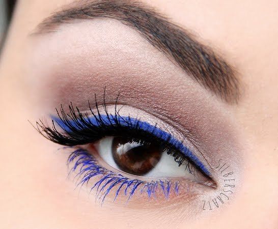 Blue Colored Mascara Look