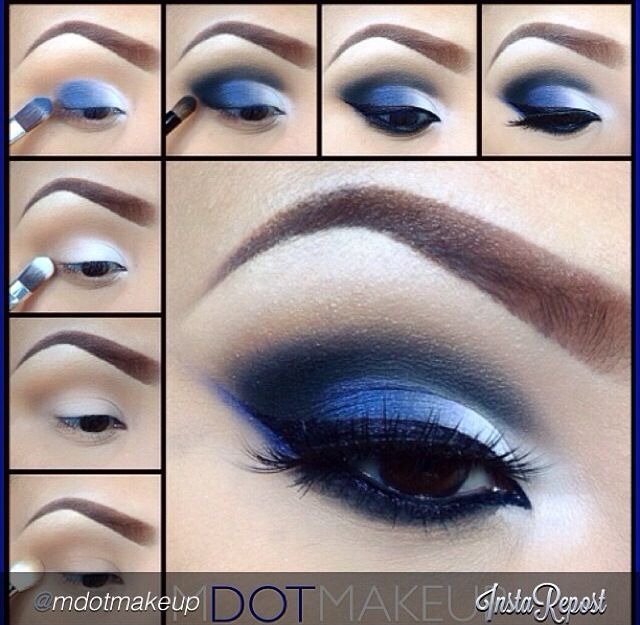 Blue and White Eye Makeup Tutorial
