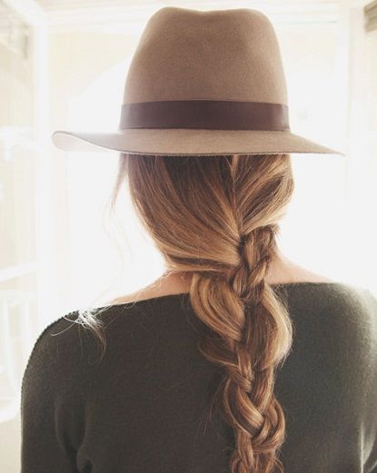 Blunt Braid with a Hat