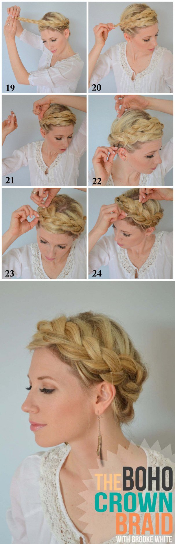 Boho Braided Crown Hairstyle Tutorial