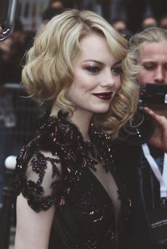 Burgundy Lips on Emma Stone