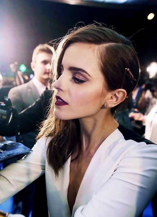 Burgundy Lips on Emma Waston