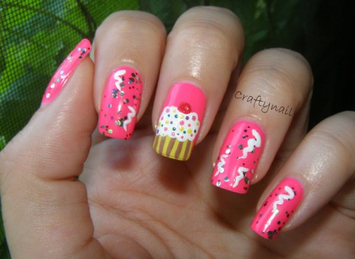 Cute Cake Nail Design