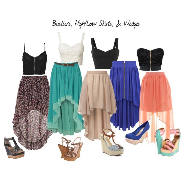 Chiffon Skirts and Wedge Sandals