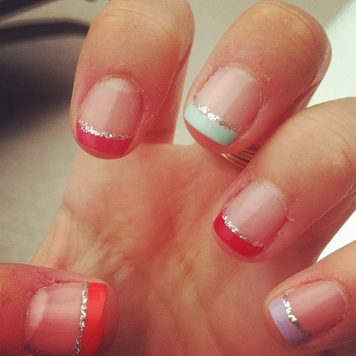 Colored French Manicure