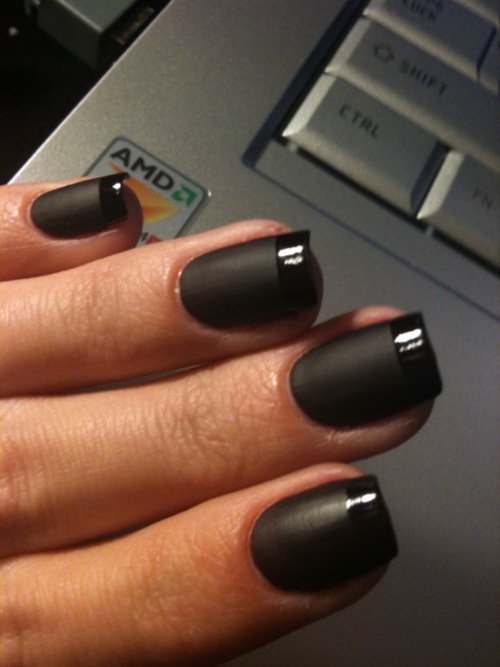 Black Colored French Manicure