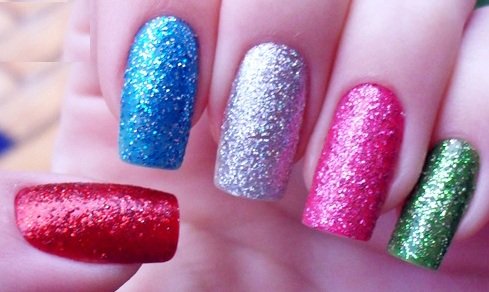 Colorful Glitter Nails