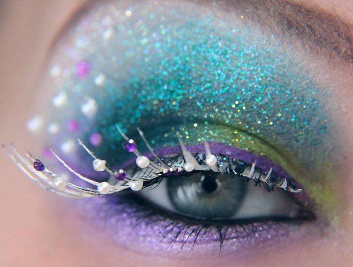 Colorful Glittery Eye Makeup