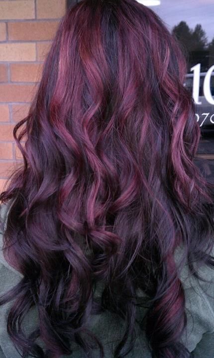 Curls with Purple Highlights