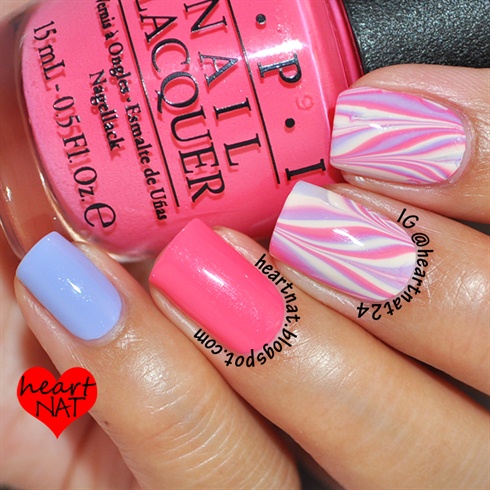 DIY Colorful Water Marble Nails