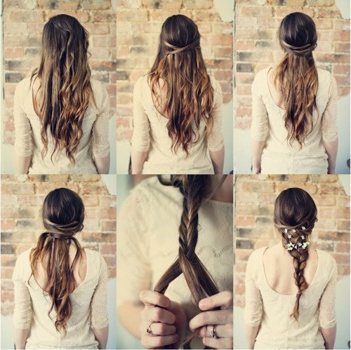Fishtail Braided Hairstyle with Headband