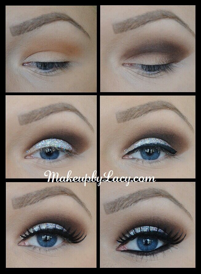 Glittery Eye Makeup Tutorial for Blue Eyes