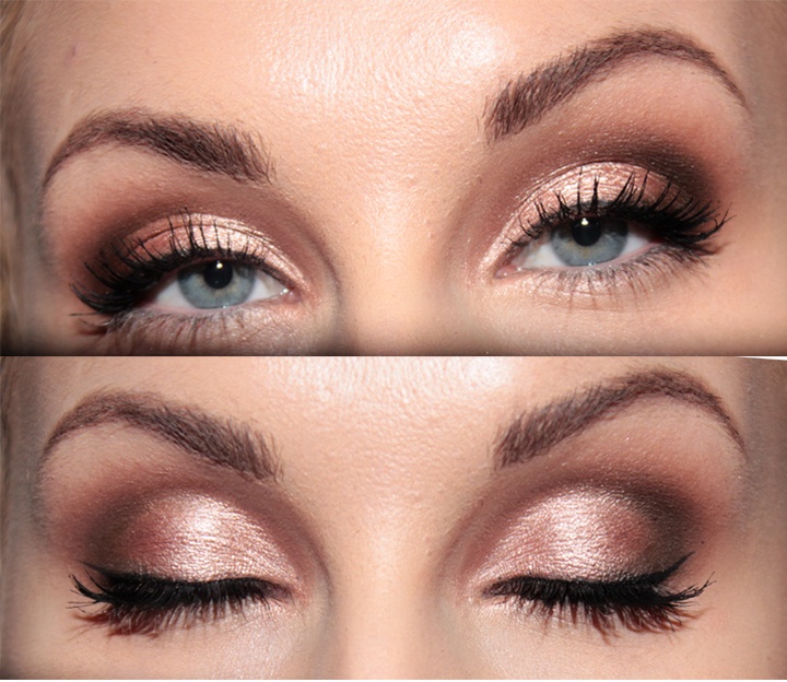 Golden Pink Eye Makeup Look