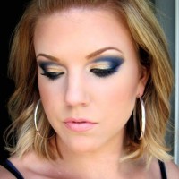 Gorgeous Blue and Gold Eye Makeup Look