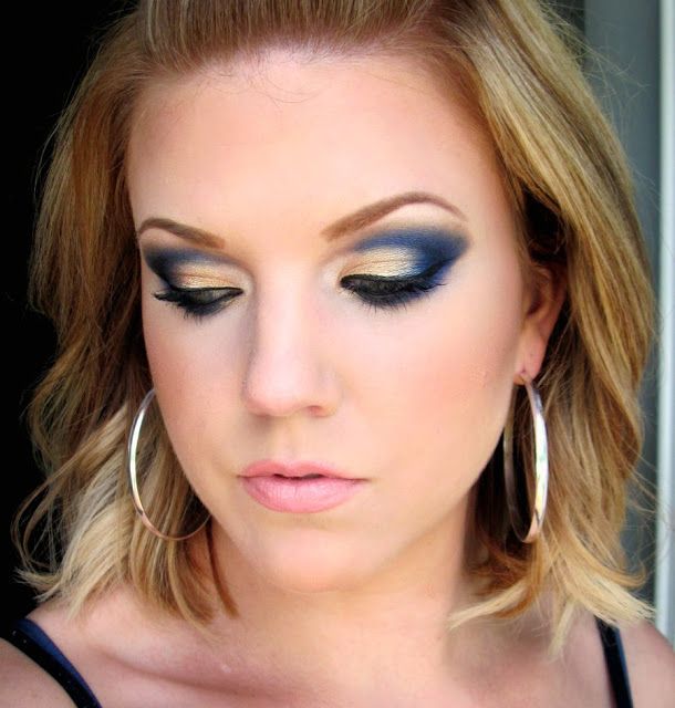 Gorgeous Blue and Gold Eye Makeup Look