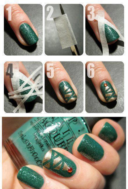 Green Scotch Nail Art