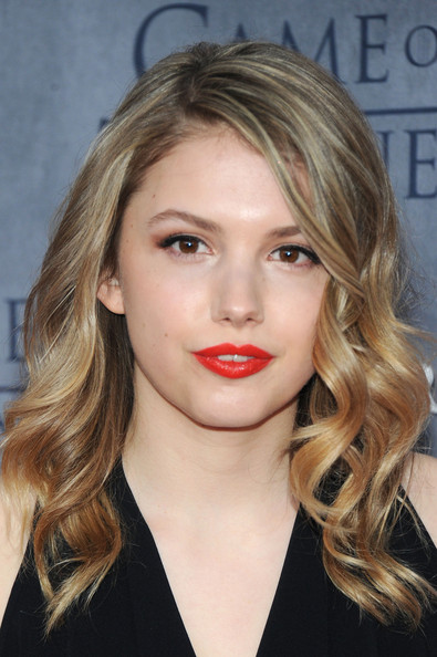 Hannah Murray Bright Lipstick