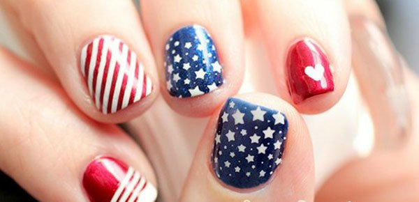 Interesting American Flag Inspired Nail Design