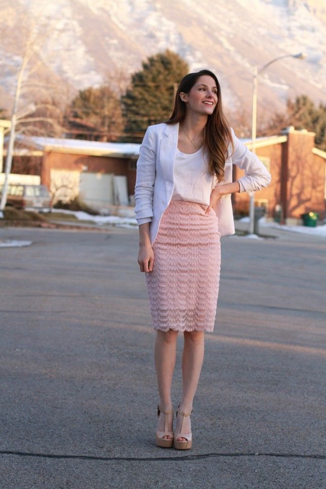Lace Skirt with Sheer