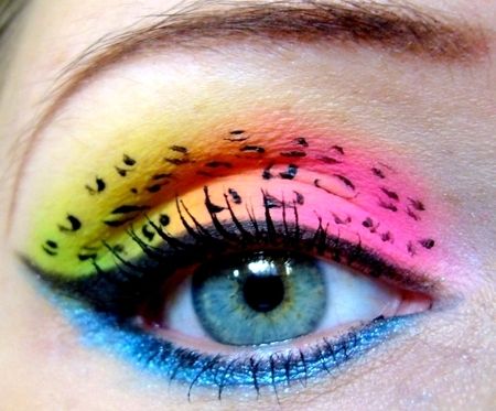 Leopard Neon Eye Makeup Tutorial