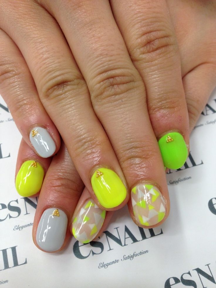 Lovely Neon Nail Design