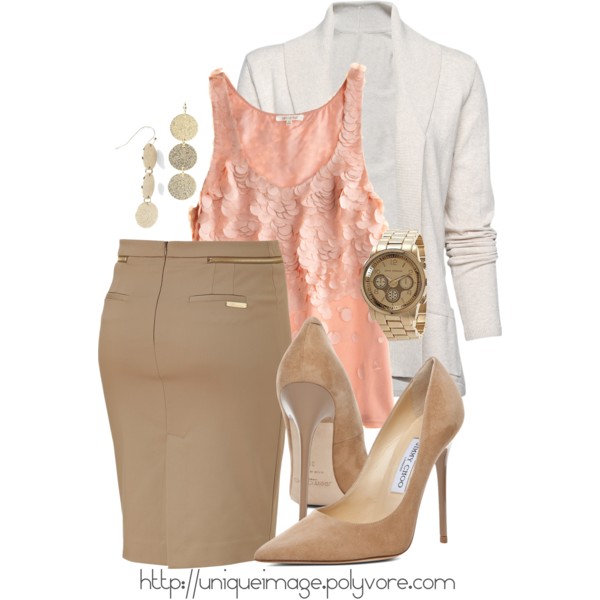 Lovely Pencil Skirt Outfit with White Blazer