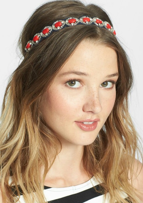 Marni Crystal and Leathe-Embellished Gosgrain Headband