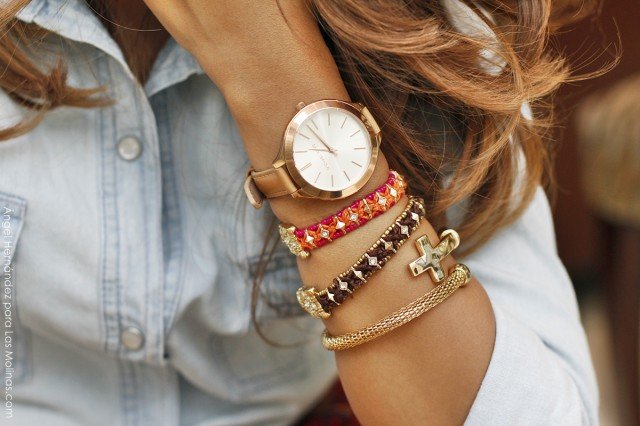 Multiple Bracelets with Watch