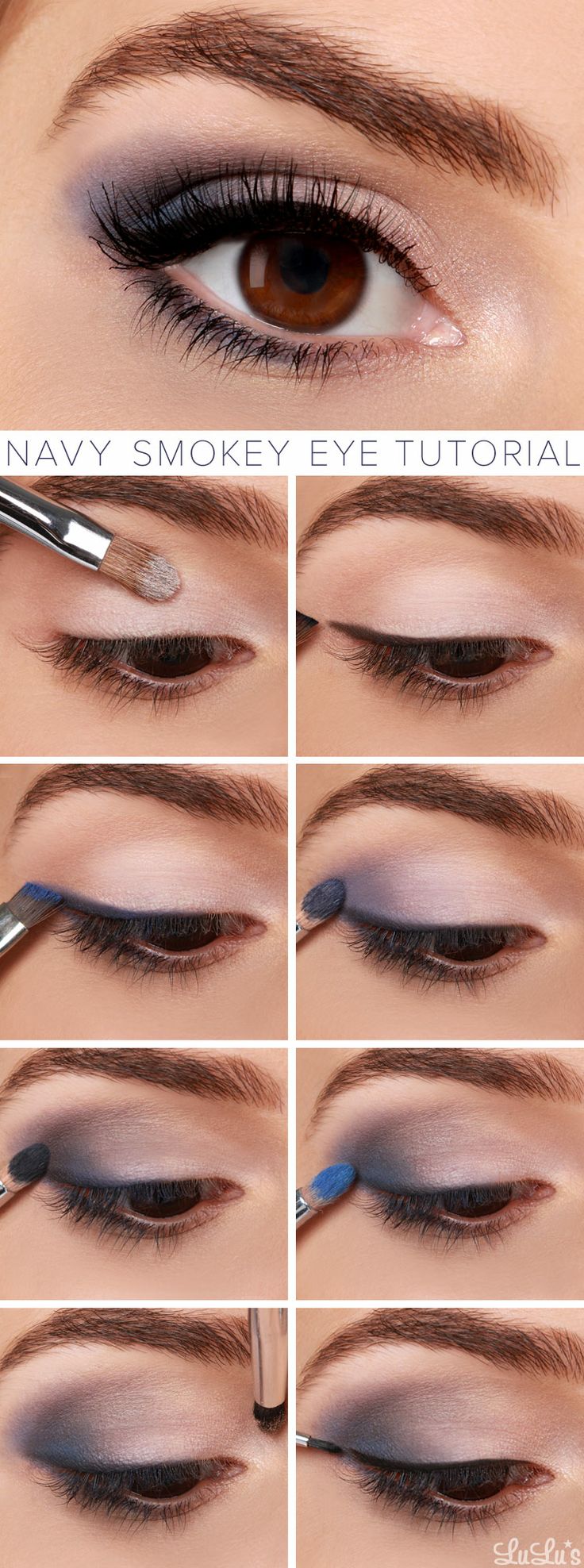 Navy Smokey Eye Makeup Tutorial