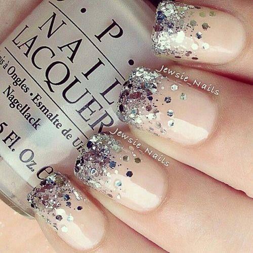 Nude Glitter Nails