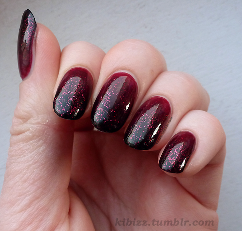 Ombre Burgundy Nail Design