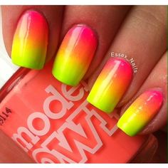 Ombre Neon Nail Design