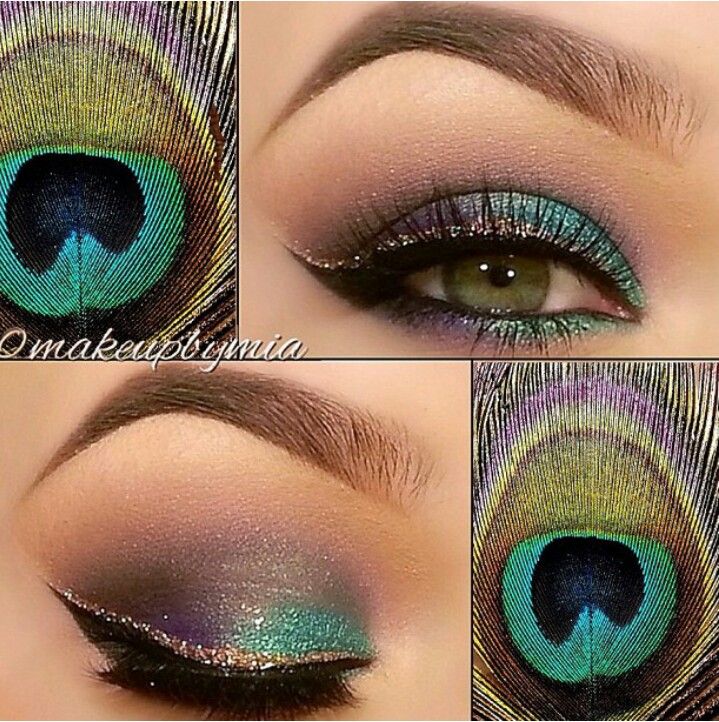 Peacock Inspired Eye Makeup Look