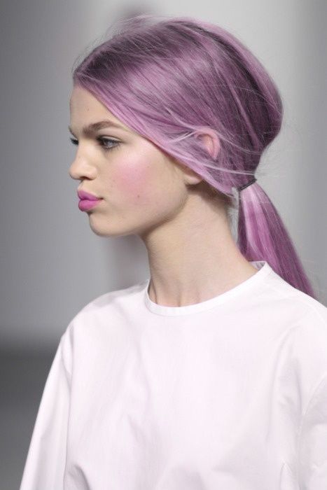 Pink Blush With Purple Hair